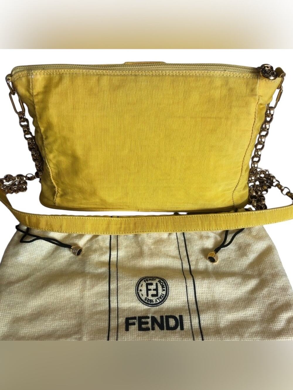 Vintage FENDI Replacement Chain Strap ZUCCA print FF Monogram Shoulder Bag